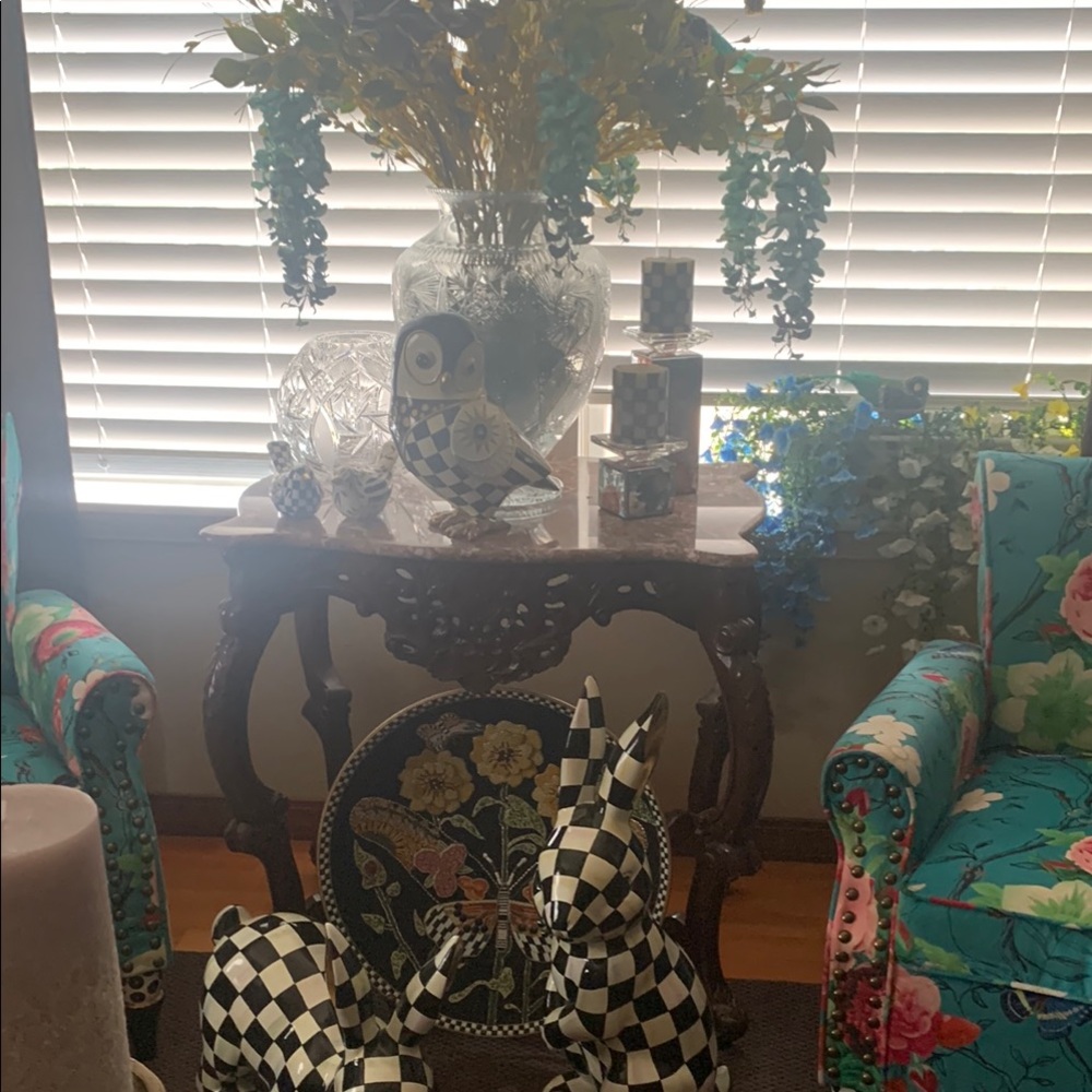 Checkered Black and White Decorative Rabbits